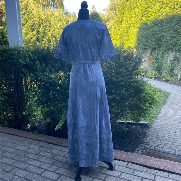 LoveShackFancy, Edie Button Up Short Sleeve Cottagecore Midi Length Dress - Picture 10 of 10